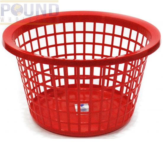 red washing basket