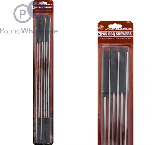 PRIMA BBQ SKEWERS 47.5CM 6PC