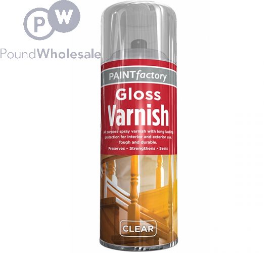 PAINT FACTORY ALL PURPOSE GLOSS VARNISH SPRAY PAINT 400ML