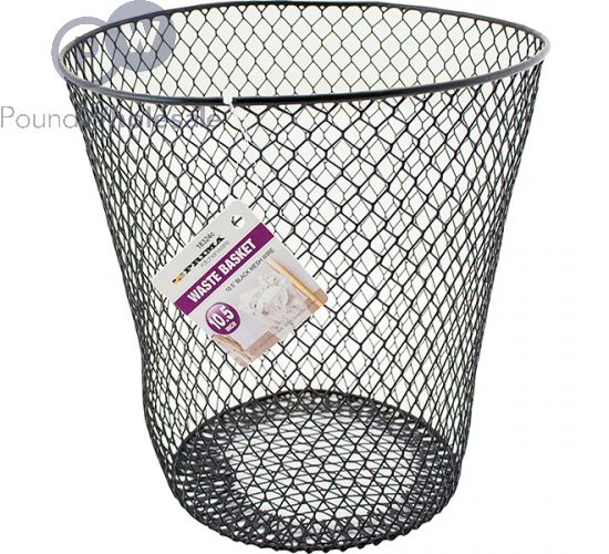 Wholesale Prima Black Mesh Wire Waste Basket 10.5