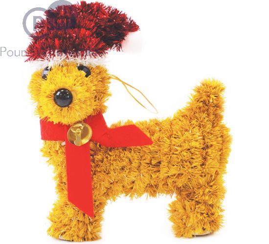 christmas tinsel dog