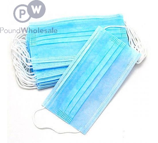 DISPOSABLE 3-PLY FACE MASK WITH ELASTIC EAR LOOP 50PC