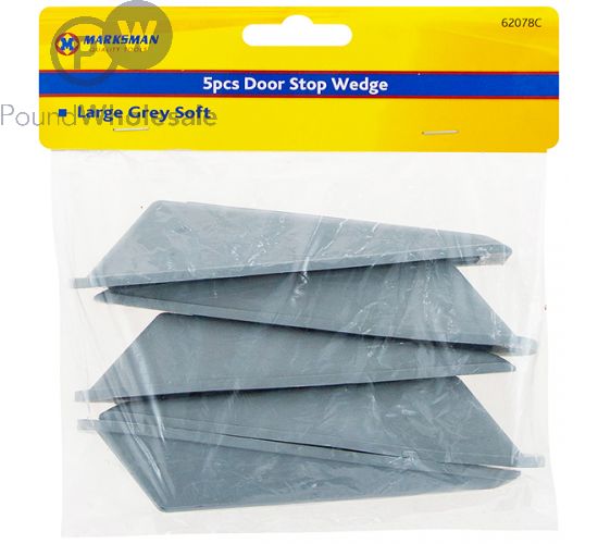 Wholesale Marksman Large Grey Soft Door Stop Wedge 5pc | Pound Wholesale