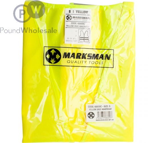 MARKSMAN YELLOW HI-VIS WAISTCOAT SMALL