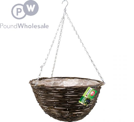 MARKSMAN RATTAN GARDEN HANGING BASKET 16