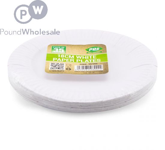 Wholesale Paper Plates White 18cm 35 Pack Pound Wholesale