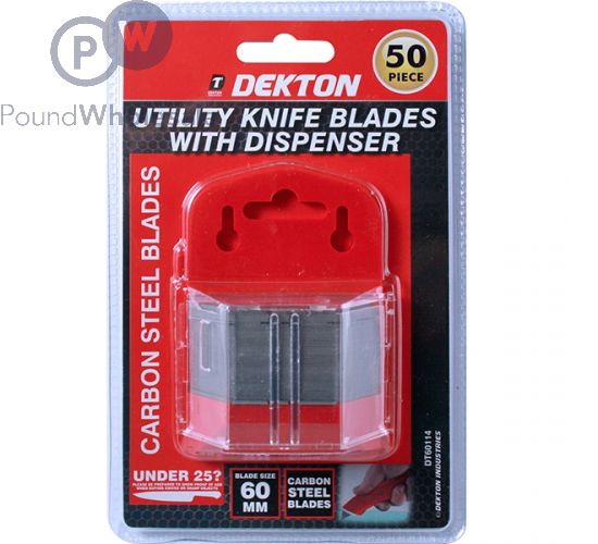 Wholesale Dekton Utility Knife Blades 60mm With Dispenser 50pc