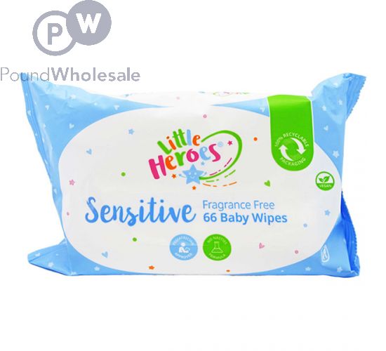 LITTLE HEROES SENSITIVE FRAGRANCE FREE BABY WIPES 66 PACK