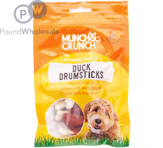 Wholesale Munch Crunch Duck Drumsticks Dog Treats 70g Pound Wholesale