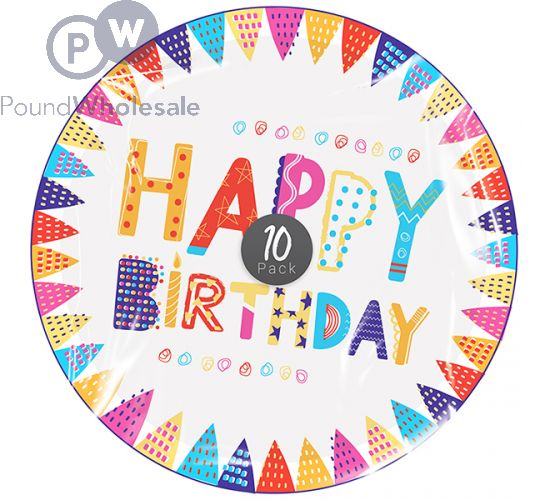 Birthday paper hot sale plates