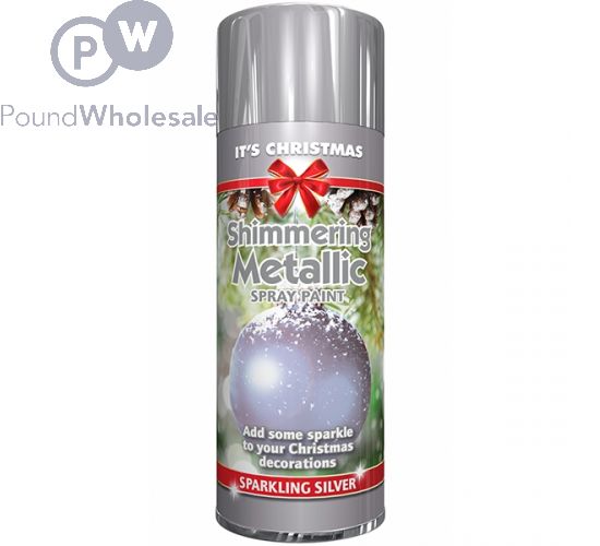 CHRISTMAS SHIMMERING METALLIC SPRAY PAINT SILVER 200ML