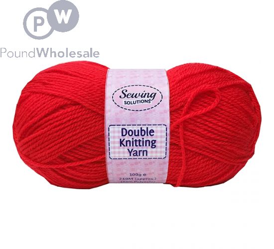 SEWING SOLUTIONS DOUBLE KNITTING YARN WOOL RED 100G