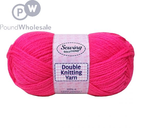 SEWING SOLUTIONS DOUBLE KNITTING YARN WOOL HOT PINK 