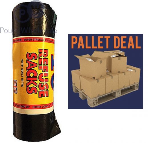 RM EXTRA HEAVY DUTY 180G 10PK BLACK REFUSE SACKS (115L) PALLET DEAL