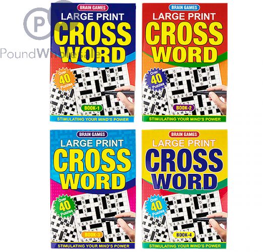 Wholesale The Box 80gsm Large Print Crossword Book Assorted Pound