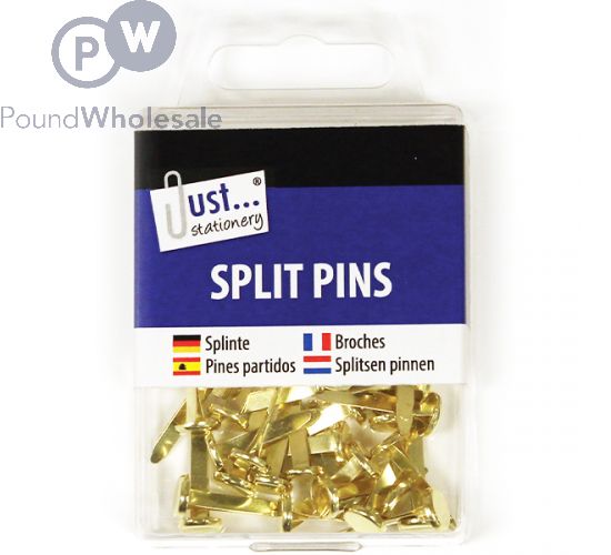 50 Pack Brass Paper Clips Split Pin Fastener Pins Office School