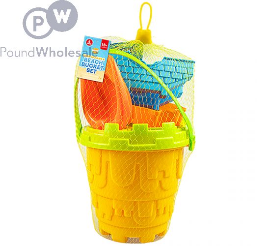 Wholesale Hoot Beach Sandcastle Bucket Set 6pc Pound Wholesale