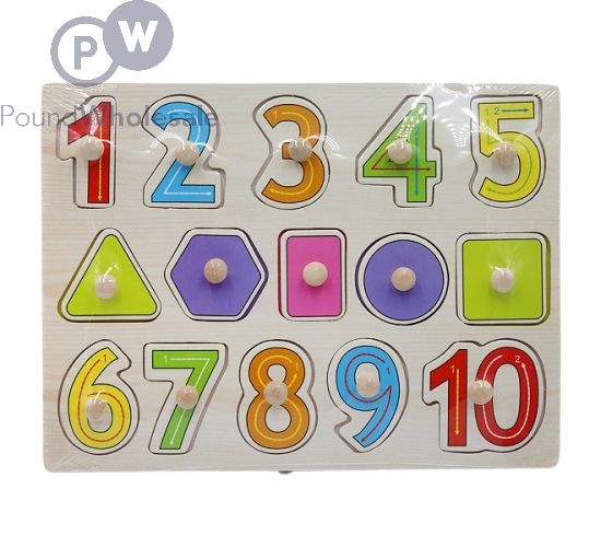 Wooden Puzzle Numbers & Shapes