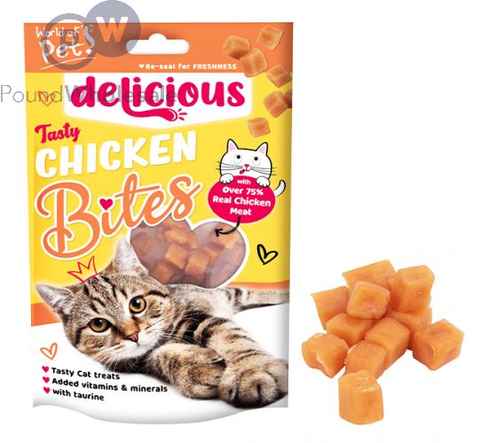 World Of Pets Tasty Chicken Bites Cat Treats 80g