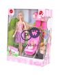 FASHION MUM DOLL WITH PRAM & BABY PLAY SET SIDE VIEW