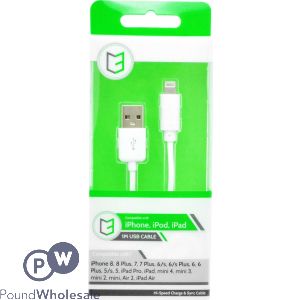 Vibe iPhone White USB Cable 1m