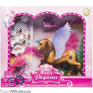Magic Pegasus Horse With Wings Beauty Play Set