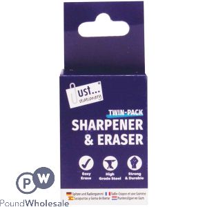 Just Stationery Metal Sharpener &amp; Eraser Set