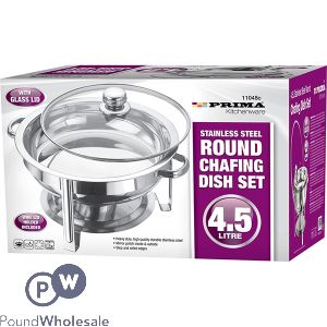 PRIMA STAINLESS STEEL ROUND CHAFING DISH SET 4.5L