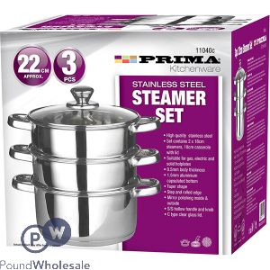 Prima Stainless Steel Steamer Set 3pc
