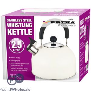 Prima Stainless Steel Cream Whistling Kettle 2.5l