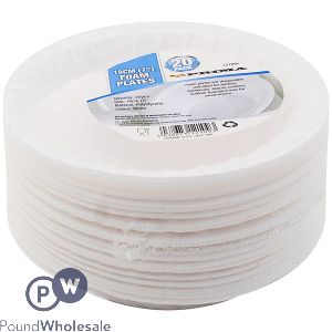 Prima Disposable White Foam Plates 18cm 20 Pack