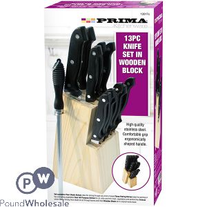 Prima Knife Set In Wooden Block 13pc