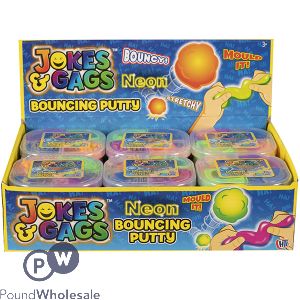 Jokes & Gags Mixed Colour Neon Bouncing Putty Cdu