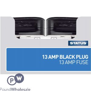 Status 13A Black Fused Plug