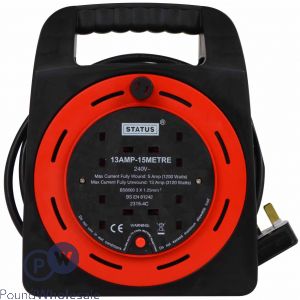 15m 4 Socket Extension Reel 