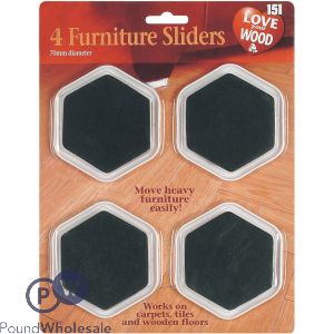 151 Love Your Wood Furniture Sliders 70mm 4 Pack