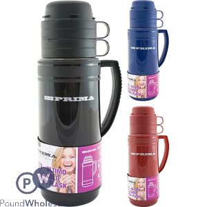 PRIMA THERMAL VACUUM TRAVEL FLASK ASSORTED COLOURS 1.8L