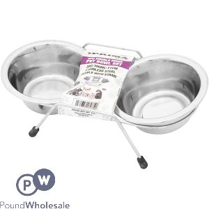Prima Stainless Steel Double Diner 500ml Pet Bowl Set 3pc