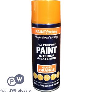 All Purpose Orange Gloss Spray Paint 400ml (metal,wood And Plastic)