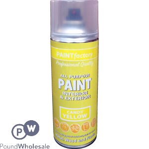 All Purpose Candy Yellow Spray Paint 400ml Non Cracking Petrol Resistance (metal,wood And Plastic)