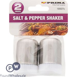 Prima Stainless Steel Salt &amp; Pepper Shakers 2pc