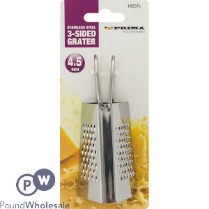 Prima Stainless Steel 3-Sided Grater 4.5"