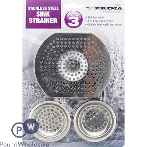 Prima Stainless Steel Sink Strainer 3 Pack