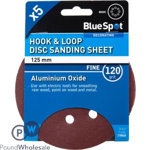 Bluespot 140mm 5 Pack 120 Grit Detail Sanding Disc