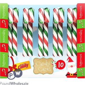 Keep It Candy Christmas Red & Green Peppermint Candy Canes 10 Pack