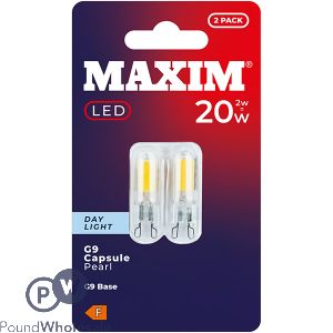 Maxim 2w-20w Day Light G9 Capsule Pearl Led Light Bulb 2 Pack