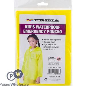 Prima Kid's Waterproof Emergency Poncho
