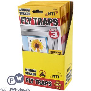 Window Sticker Fly Traps 3 Pack Cdu