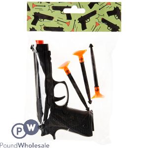 Pistol Gun & Suction Bullet Darts Play Set 4pc