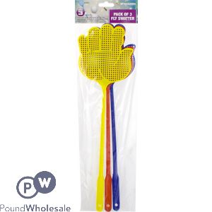 Prima Fly Swatters Assorted Colours 3 Pack